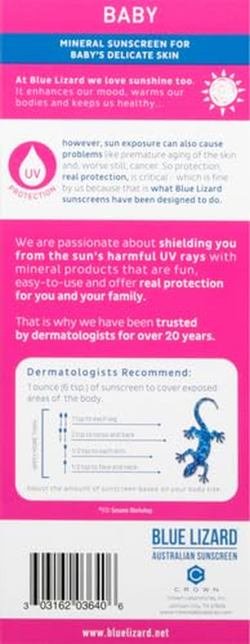 Baby Mineral Sunscreen with Zinc Oxide, Water Resistant, UVA/UVB Protection with Smart Technology - Fragrance Free, Unscented, SPF 50-5 Fl Oz - Bottle