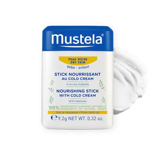 Mustela Baby urishing Stick - Lip & Face Moisturizer for Dry Skin - with Natural Avocado, Cold Cream & Beeswax - 0.32 Oz. - Packaging May Vary