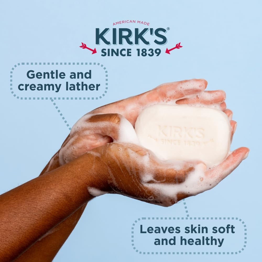 Castile Bar Soap for Men, Women & Children - Made with Premium Coconut Oil, Sensitive Skin Formula- Vegan & Non GMO- Fragrance Free- 4 Oz. Bars 6 Pack