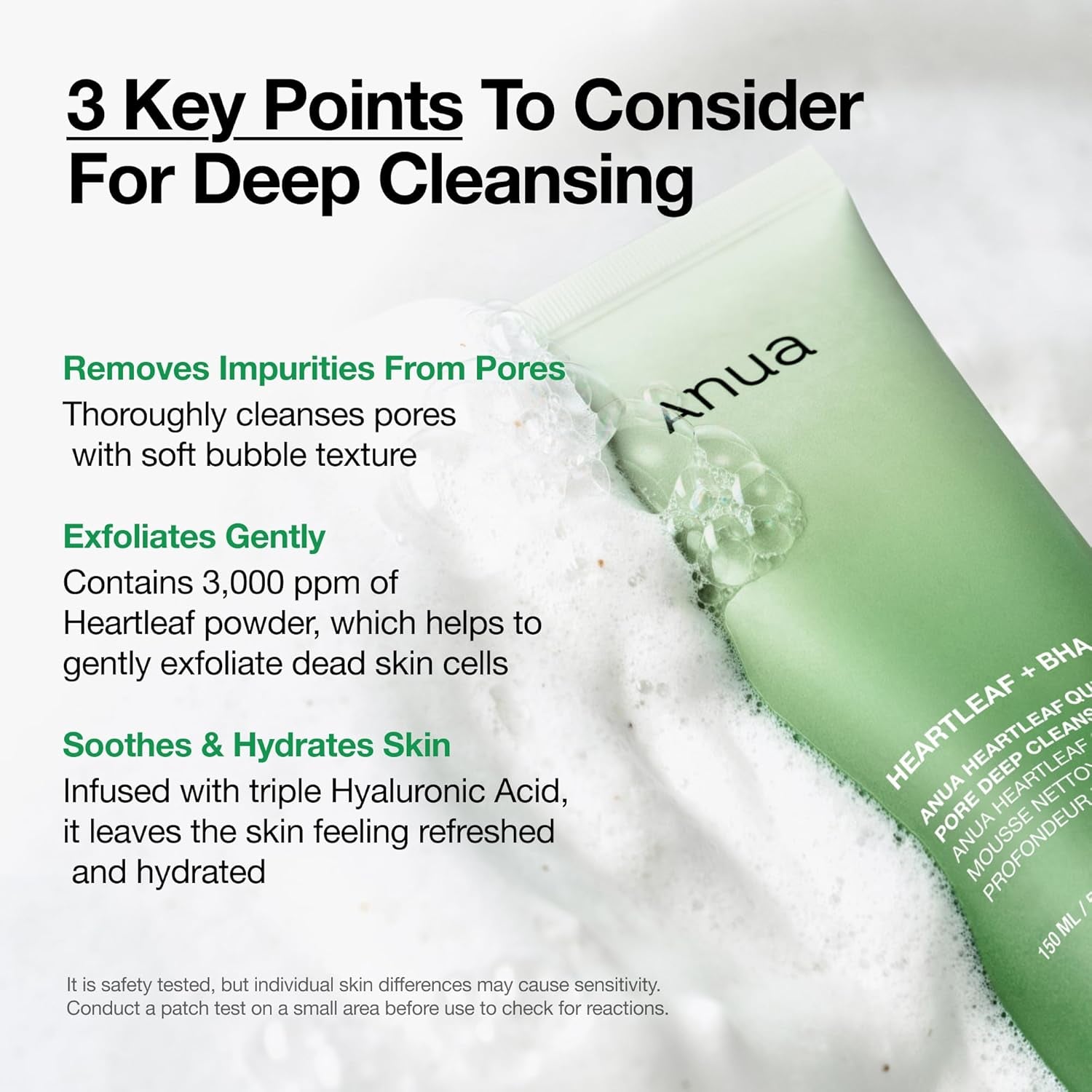 Heartleaf Quercetinol Pore Deep Cleansing Foam, Facial Cleanser, for Double Cleansing, BHA, Hyaluronic Acid, Glycerin, Face Wash, Blackhead Remover, Korean Skincare (150Ml/5.07 Fl.Oz.)